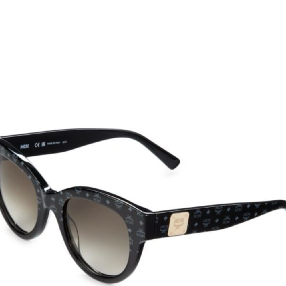 MCM Black Monogram Round Sunglasses